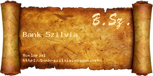 Bank Szilvia névjegykártya